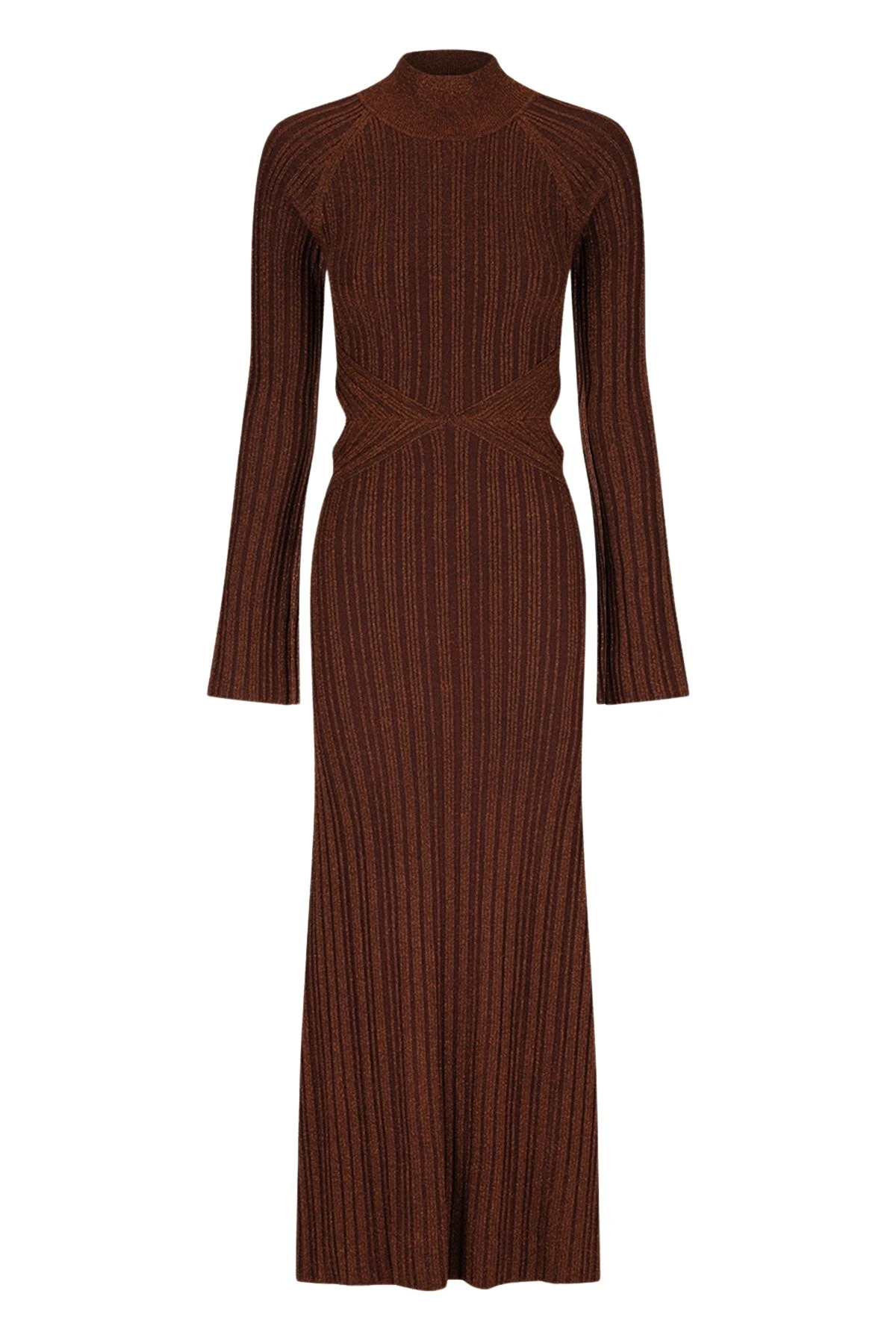 Shona-Joy-Kamari-Long-Sleeve-Cut-Out-Midi-Dress-Brandy-Brown-658846_nobg Kamari Long Sleeve Cut Out Midi Dress - Brandy Brown - Image 1