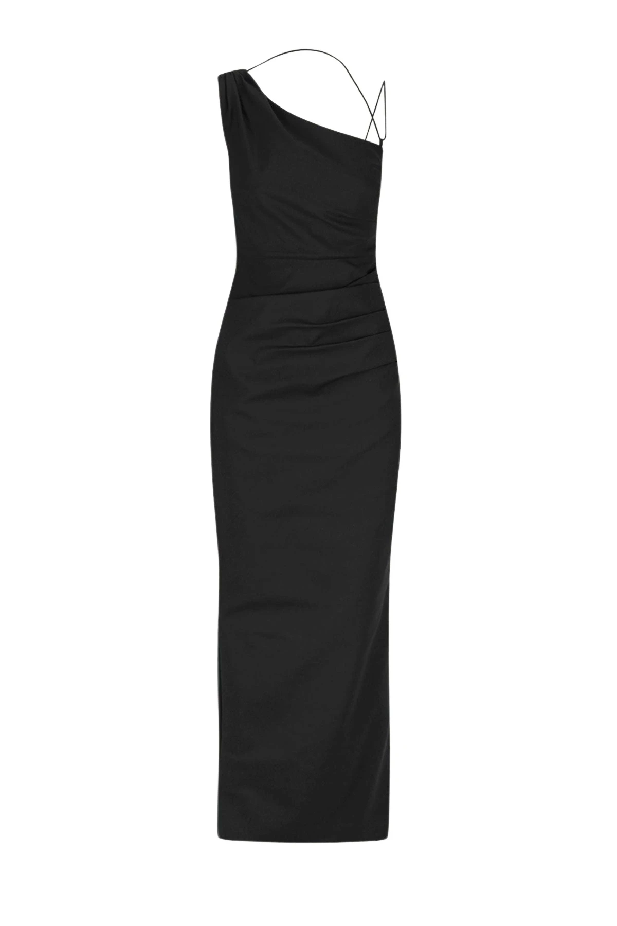 Shona-Joy-Lani-Asymmetrical-Gathered-Maxi-Dress-Black-640358_nobg Lani Asymmetrical Gathered Maxi Dress - Black - Image 1