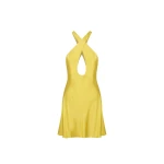 Sofia Cross Front Cut Out Mini Dress - Lime