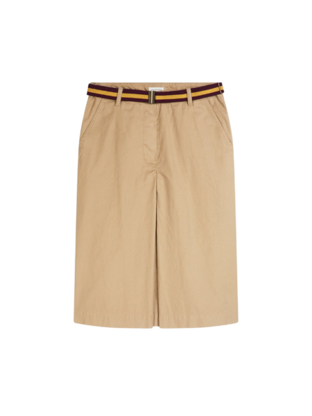 Belted chino skirt
