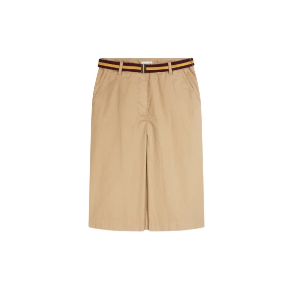 Belted chino skirt