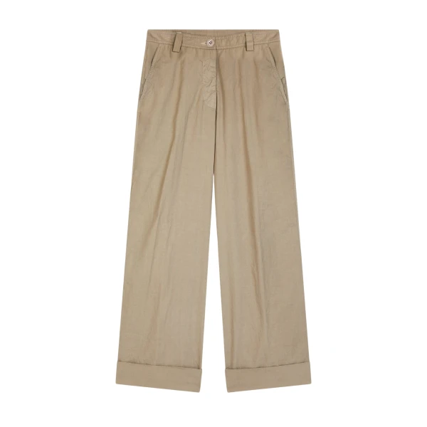 Cuffed cotton pants