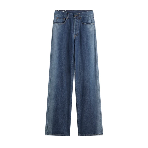 Wide denim pants