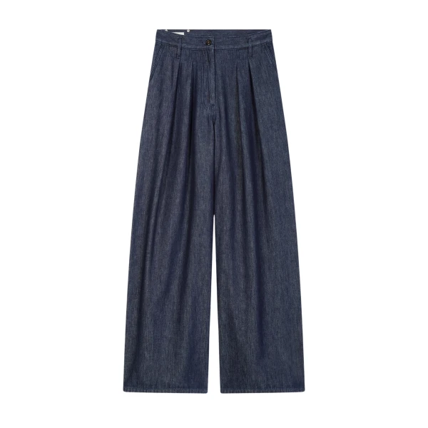 Wide pleated jeans