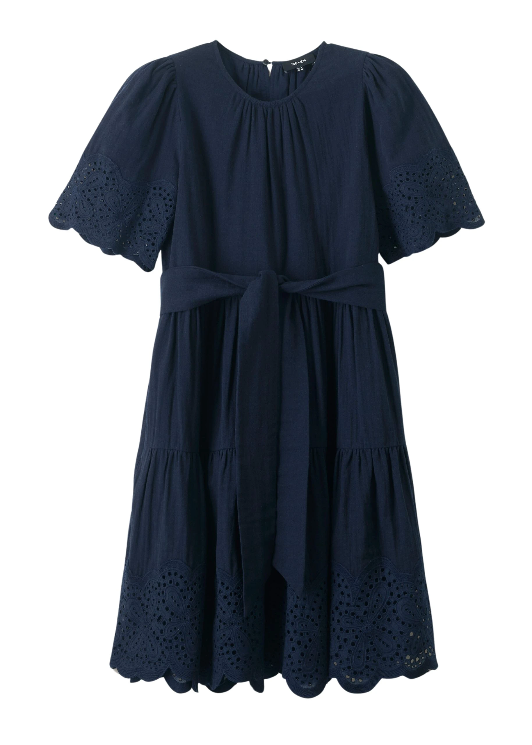 Me-and-Em-Cheesecloth-Broderie-Short-Swing-Dress-Belt-6-scaled31294_nobg Cheesecloth Broderie Short Swing Dress + Belt - Image 1
