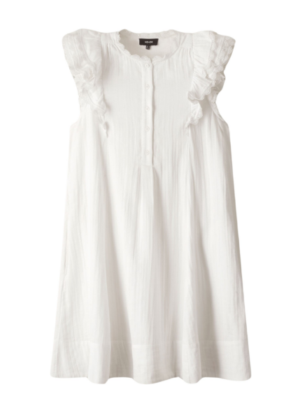Cheesecloth Frill Short Swing Dress + Belt