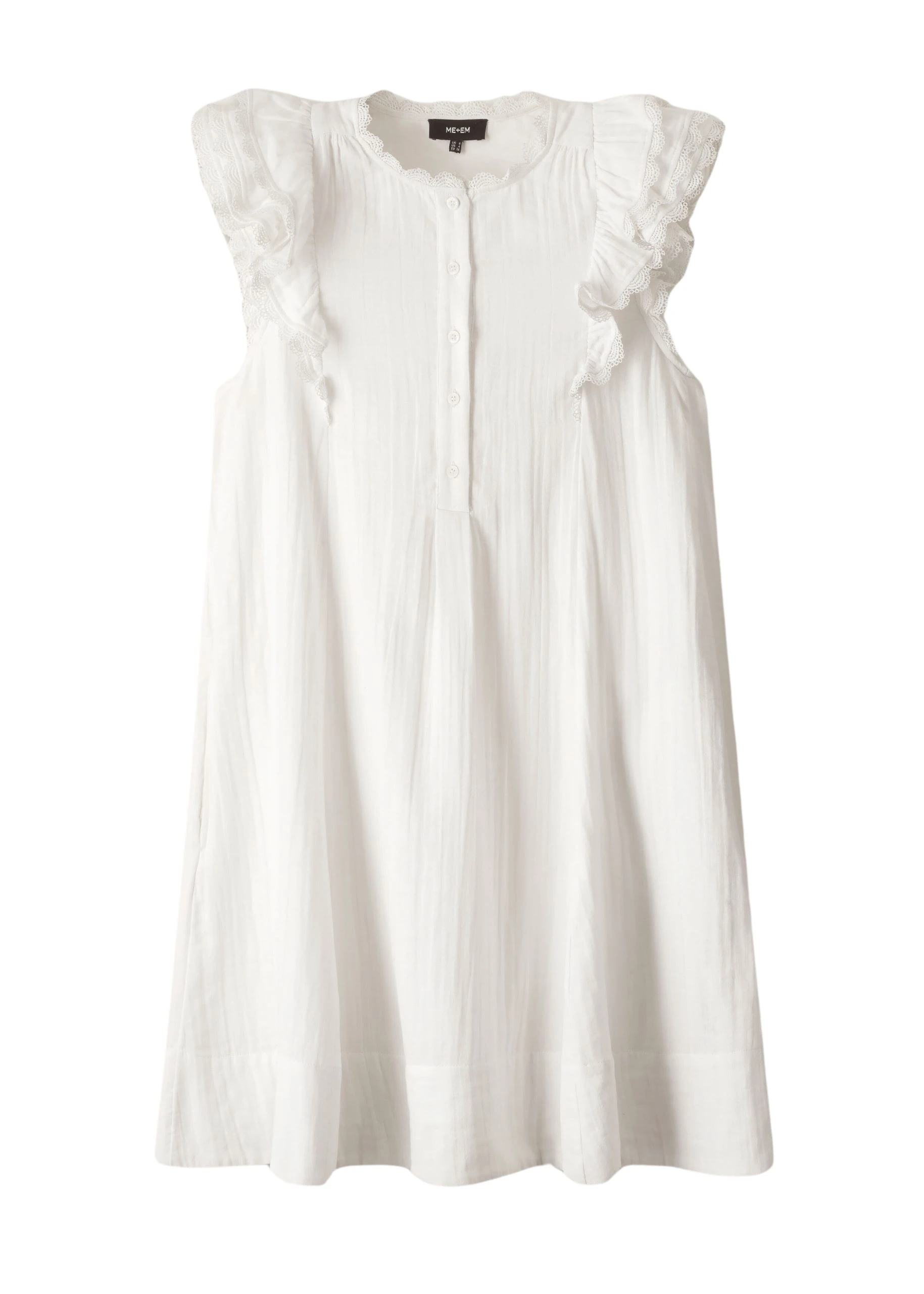 Me-and-Em-Cheesecloth-Frill-Short-Swing-Dress-Belt-scaled21437_nobg Cheesecloth Frill Short Swing Dress + Belt - Image 1
