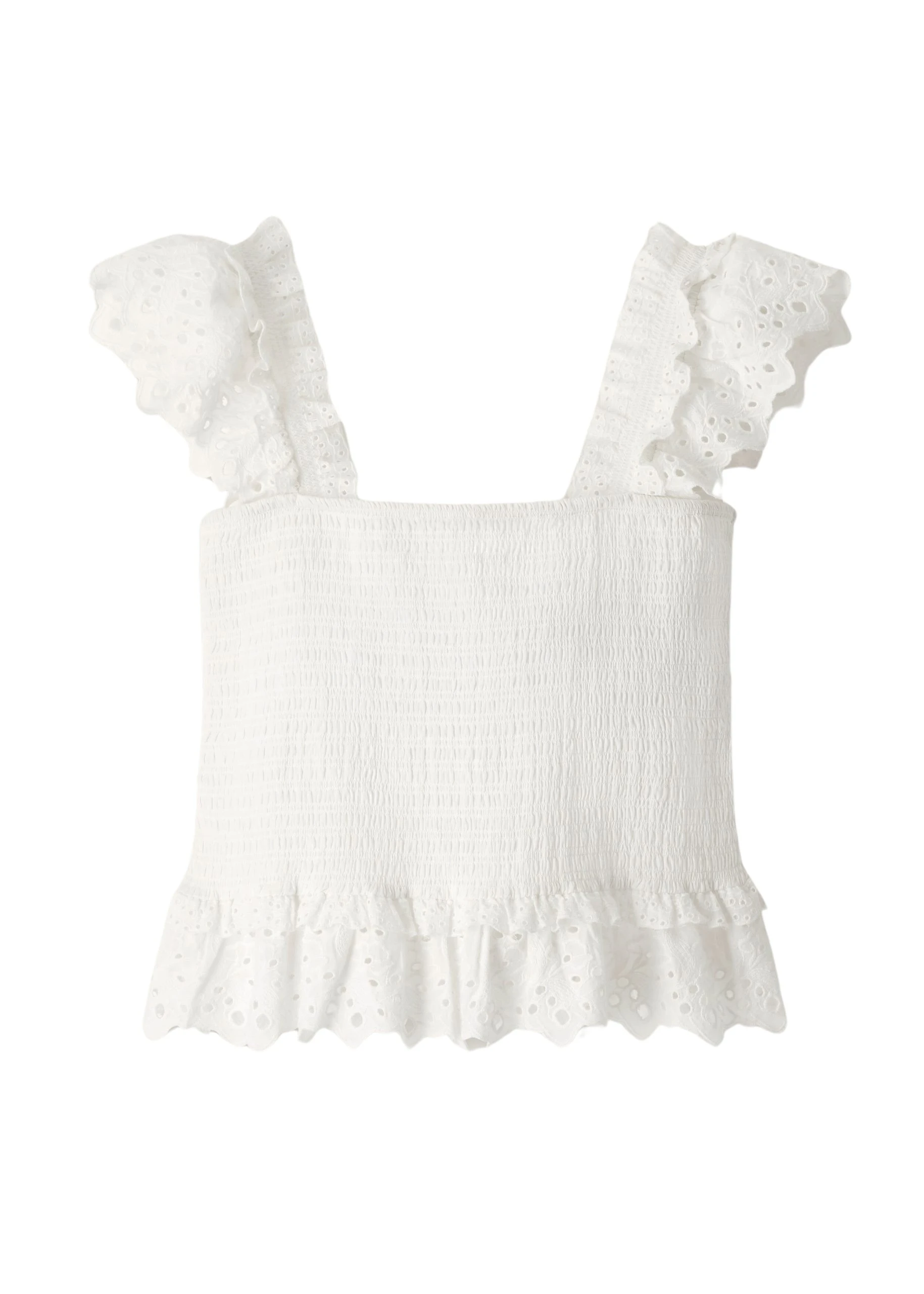 Me-and-Em-Cotton-Delicate-Broderie-Shirred-Top-scaled25944_nobg Cotton Delicate Broderie Shirred Top - Image 1