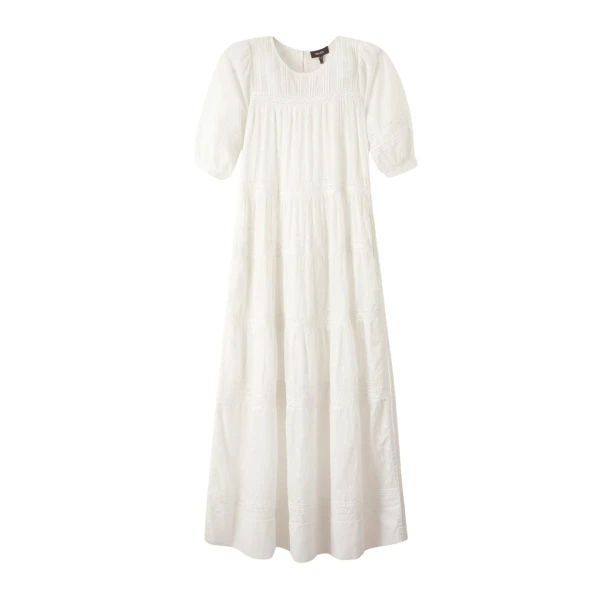 Cotton Delicate Embroidery Maxi Dress