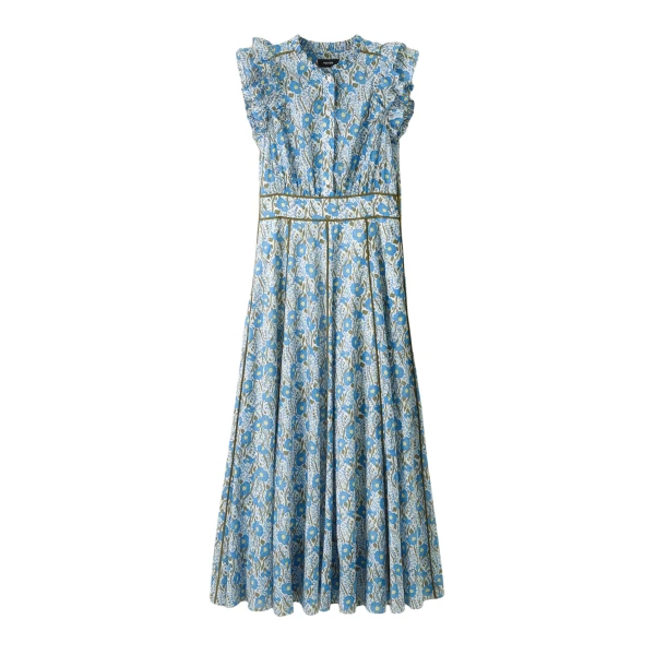 Cotton English Garden Print Maxi Dress