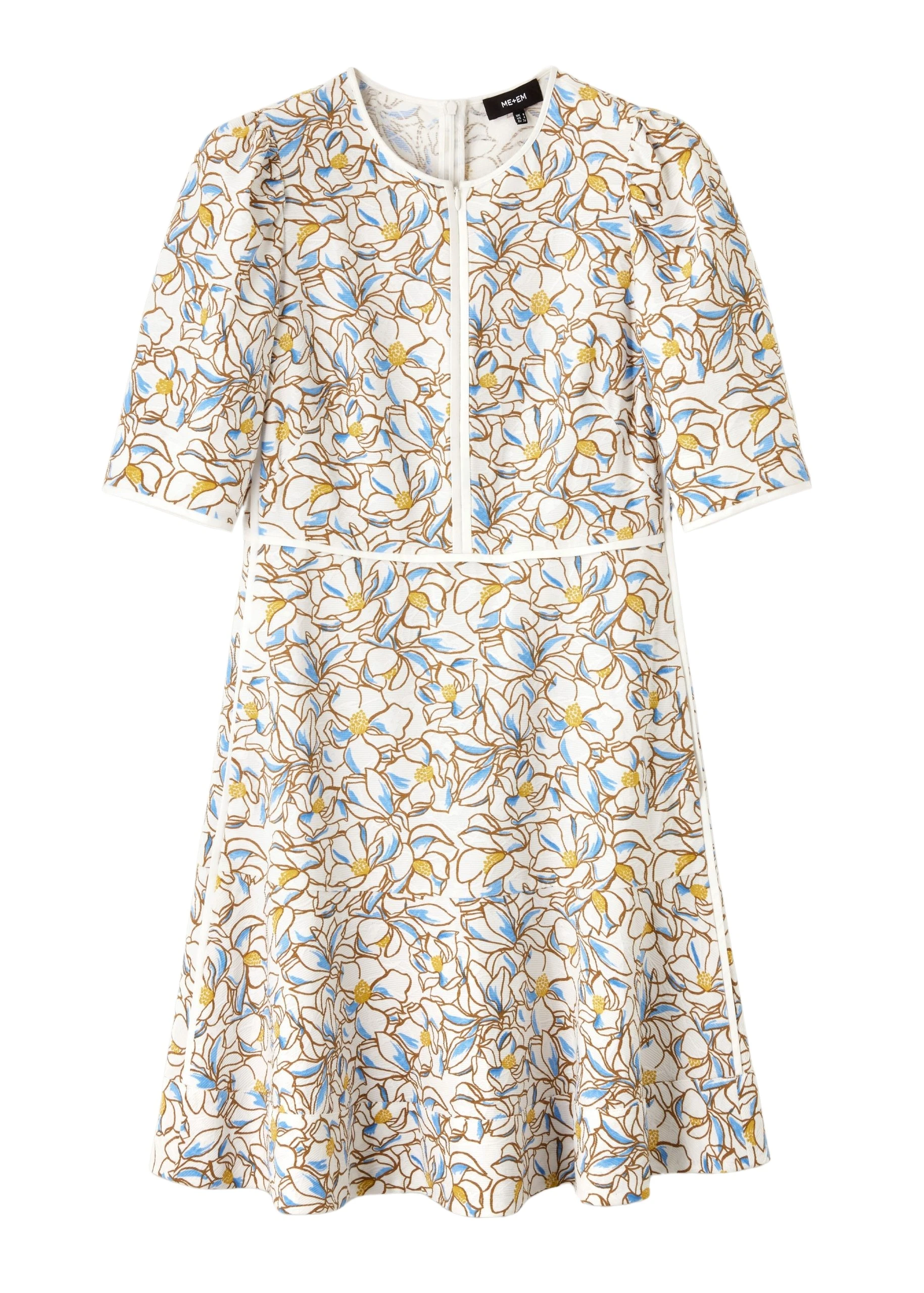 Me-and-Em-Cotton-Jacquard-Floral-Print-Fit-and-Flare-Dress-scaled91513_nobg Cotton Jacquard Floral Print Fit and Flare Dress - Image 1