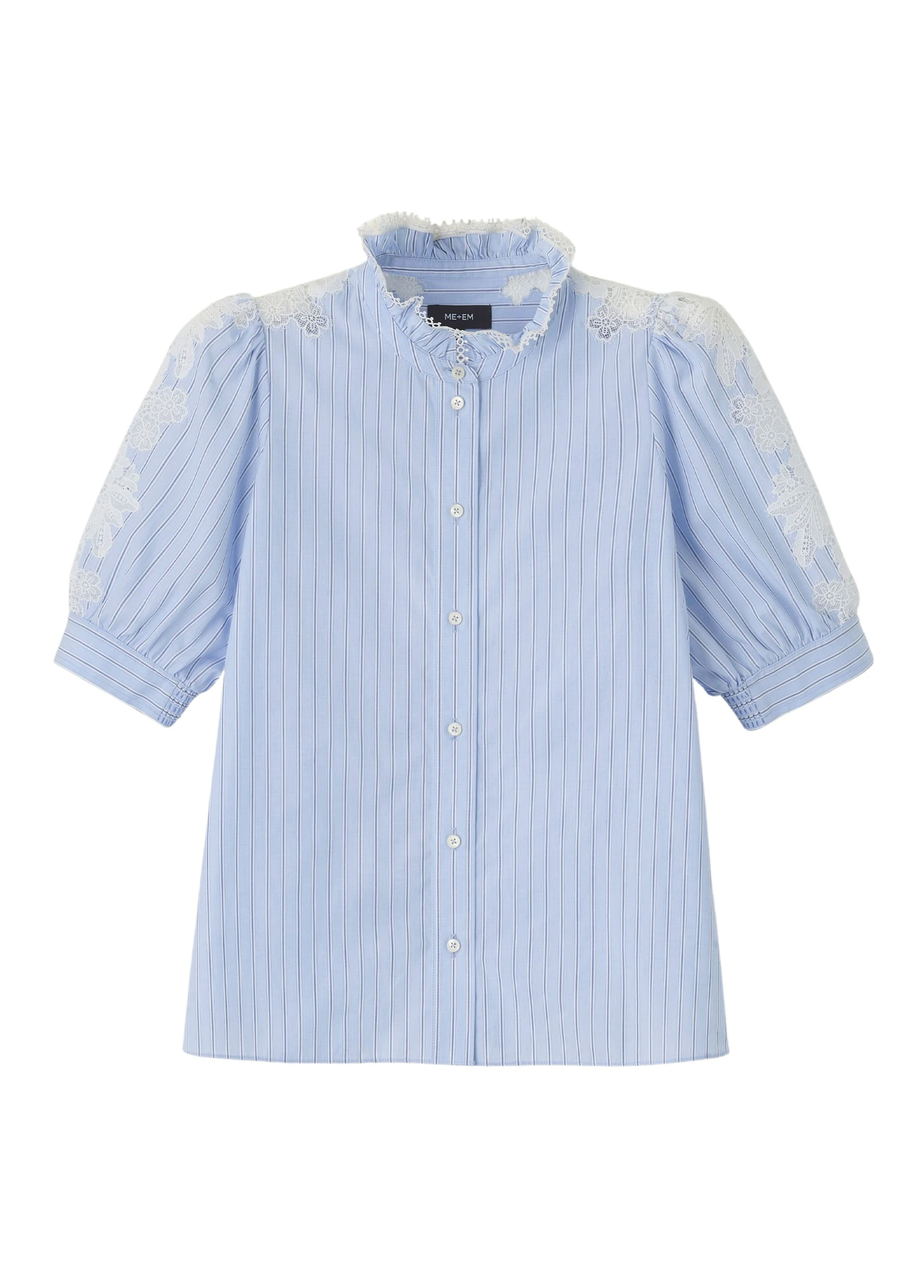 Me-and-Em-Cotton-Stripe-Lace-Detail-Blouse-scaled37308_nobg Cotton Stripe Lace Detail Blouse - Image 1