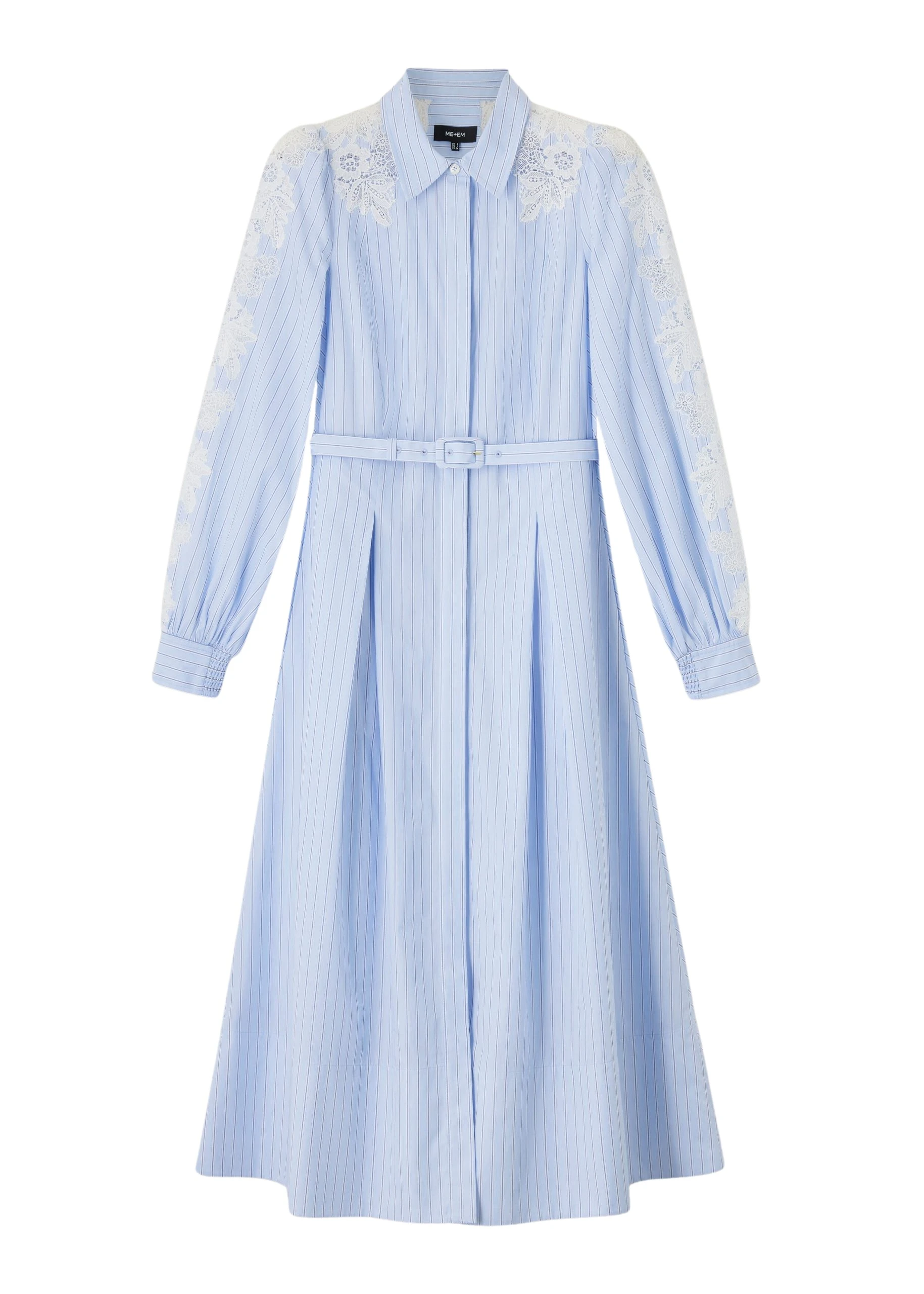 Me-and-Em-Cotton-Stripe-Midi-Shirt-Dress-Belt-scaled75675_nobg Cotton Stripe Midi Shirt Dress + Belt - Image 1