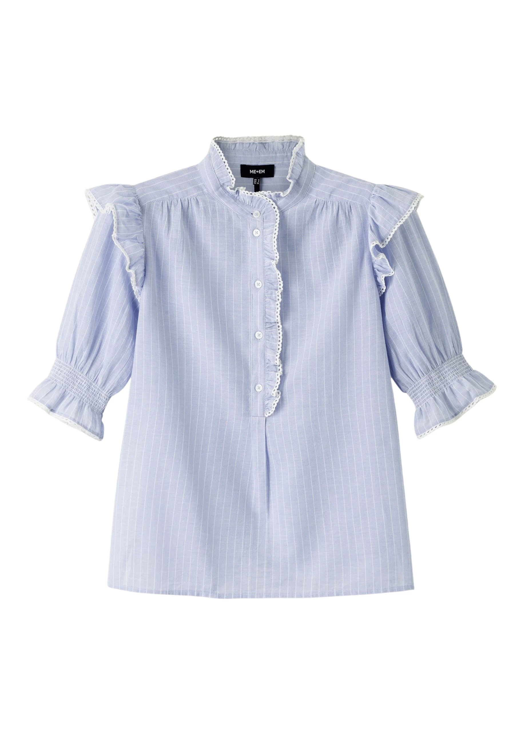 Me-and-Em-Cotton-Voile-Stripe-Short-Sleeve-Top-scaled61410_nobg Cotton Voile Stripe Short Sleeve Top - Image 1