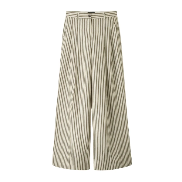Fluid Stripe Straight-Leg Pant