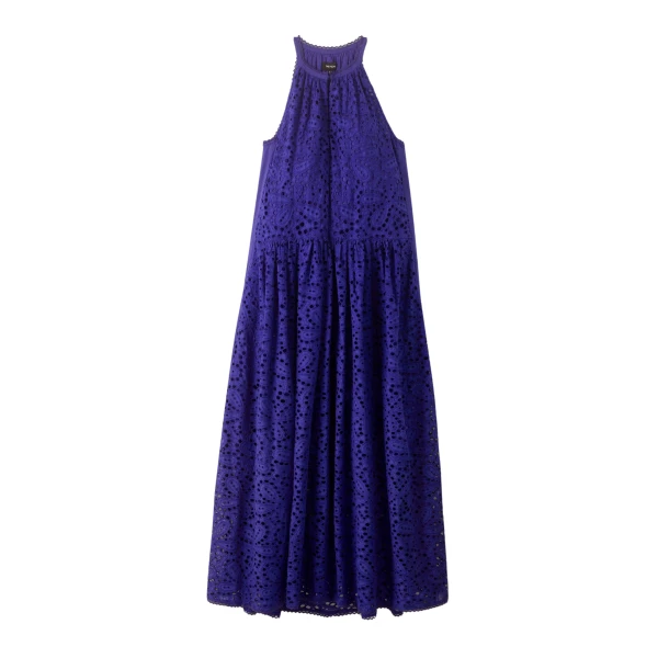 Lace Flower Broderie Halterneck Maxi Dress