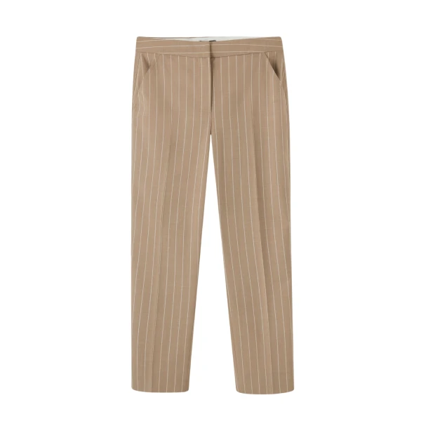 Lightweight Pinstripe Slim Crop Pant