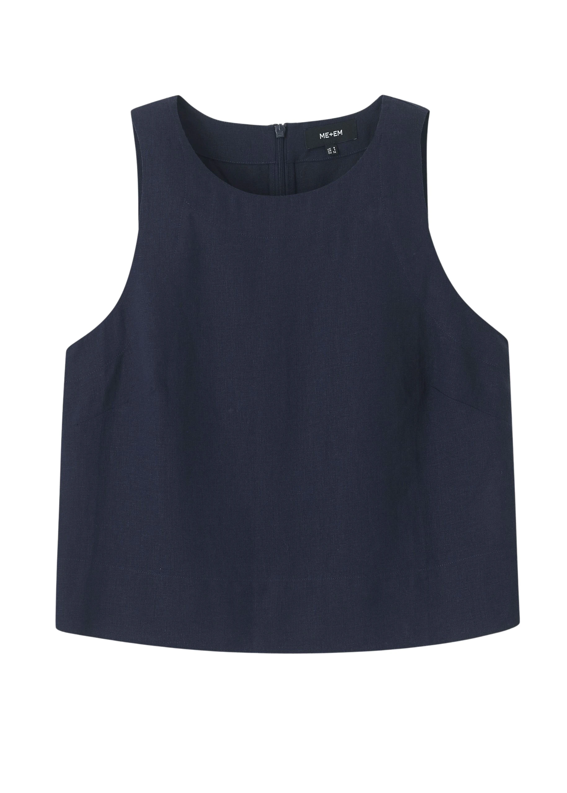 Me-and-Em-Linen-Blend-Crop-Boxy-Vest-scaled31791_nobg Linen-Blend Crop Boxy Vest - Image 1