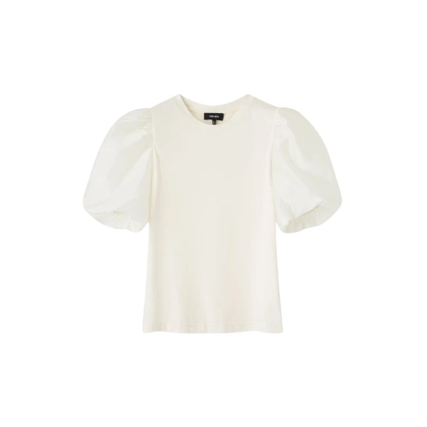 Mixed Media Pouf Sleeve Tee