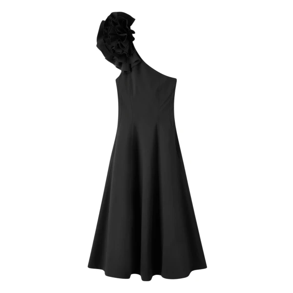 One Shoulder Midi Dress + Corsage