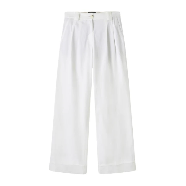Pleated Straight-Leg Sneaker-Grazer Pant