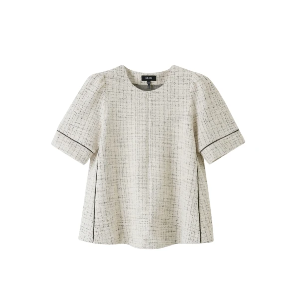 Tweed Jersey Swing Top