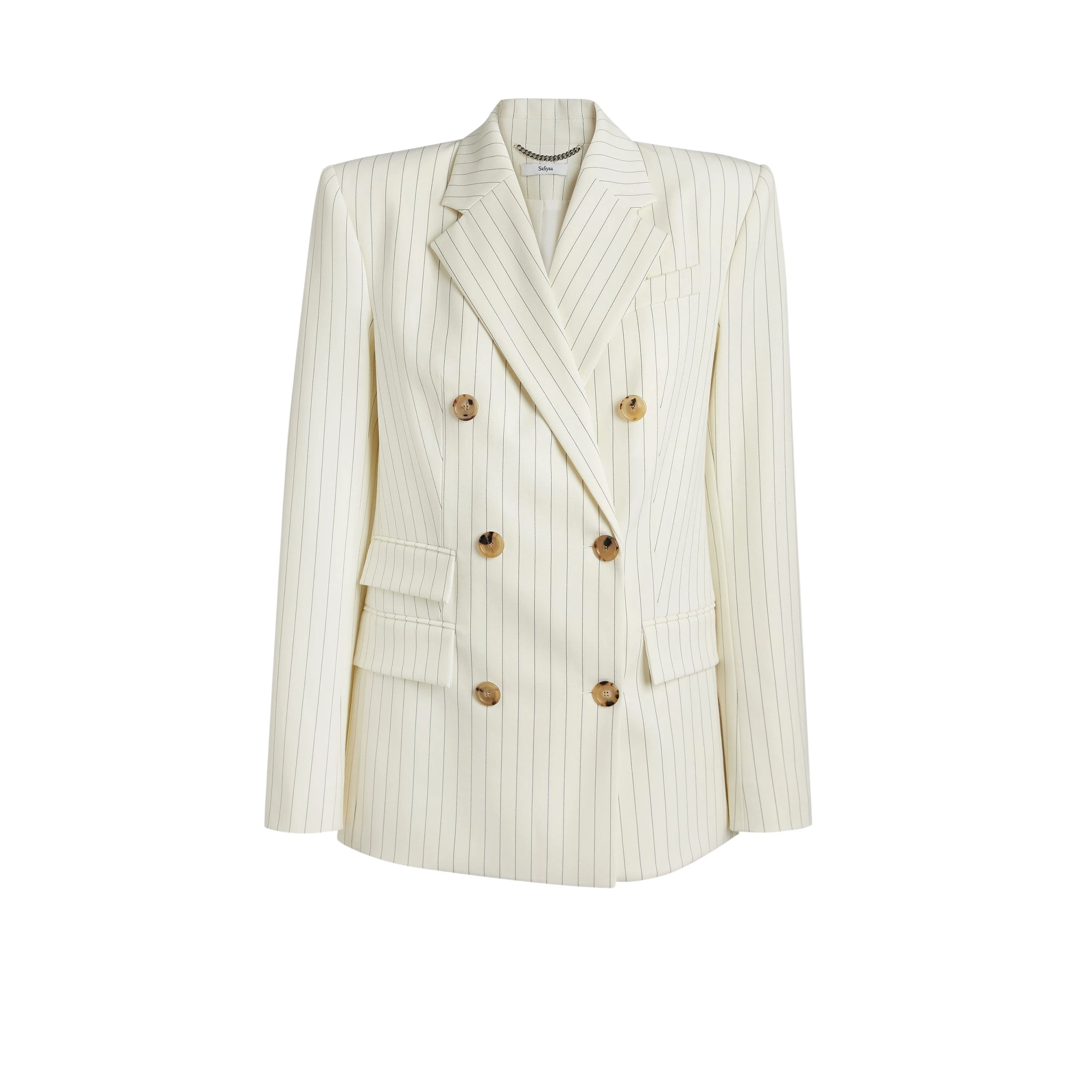 Safiyaa-Ellan-Ivory-Pinstripe-Jacket-546126_nobg Ellan Ivory Pinstripe Jacket - Image 1