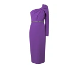 Maha Lilac Embroidered Midi Dress