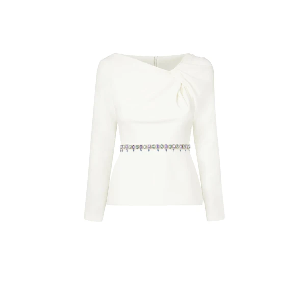 Manya Ivory Embroidered Top