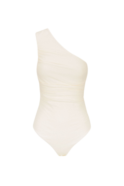 Beau One Shoulder Bodysuit - Rice