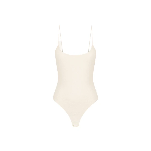 Beau Scoop Neck Bodysuit - Rice