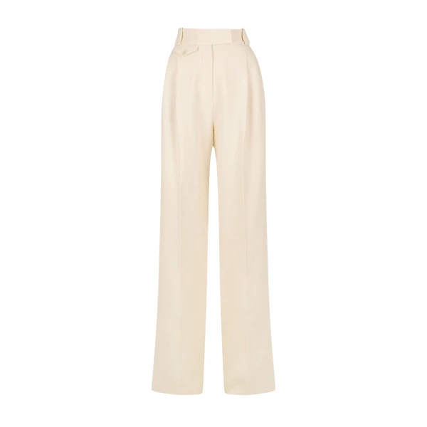 Irena High Waisted Tailored Pant - Rice
