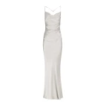La Lune Lace Back Maxi Dress - Silver