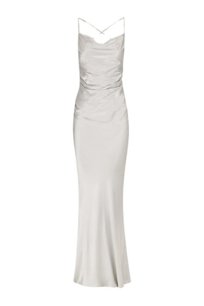 La Lune Lace Back Maxi Dress - Silver