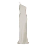 La Lune One Shoulder Cowl Back Maxi Dress - Silver