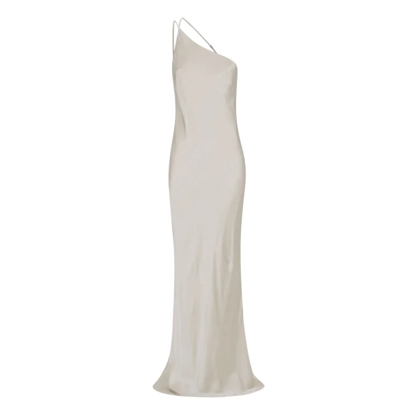 La Lune One Shoulder Cowl Back Maxi Dress - Silver