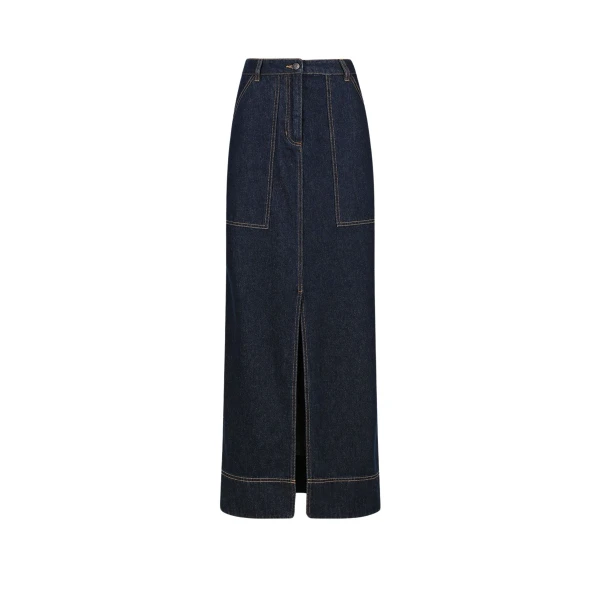 Rita Panelled Maxi Skirt - Deep Indigo