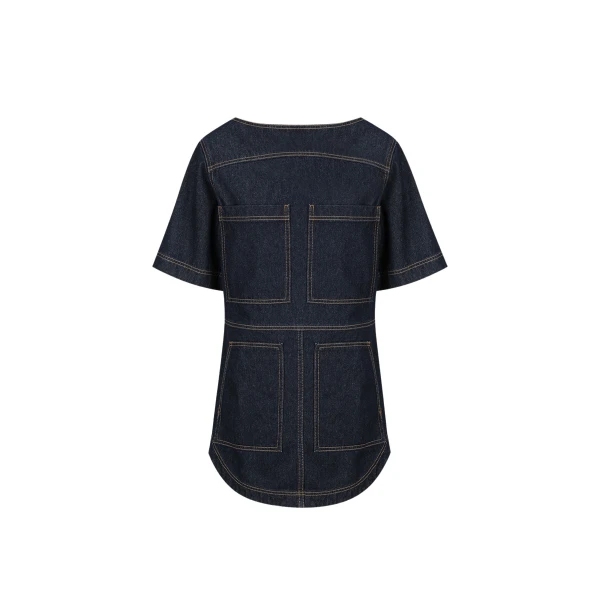 Rita Patch Pocket Mini Dress - Deep Indigo
