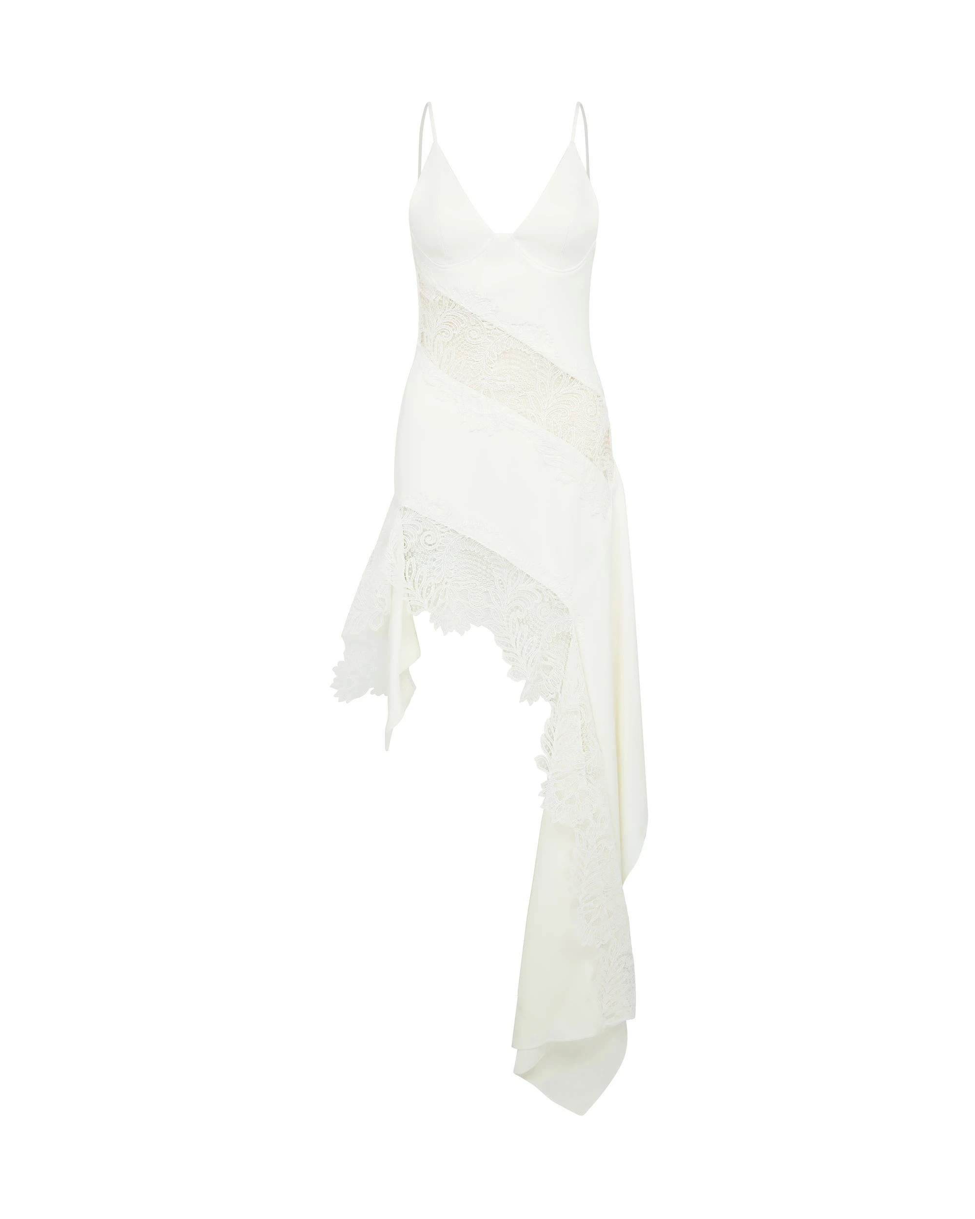 David Koma Asymmetric Lace Insert Dress David Koma Asymmetric Lace Insert Dress