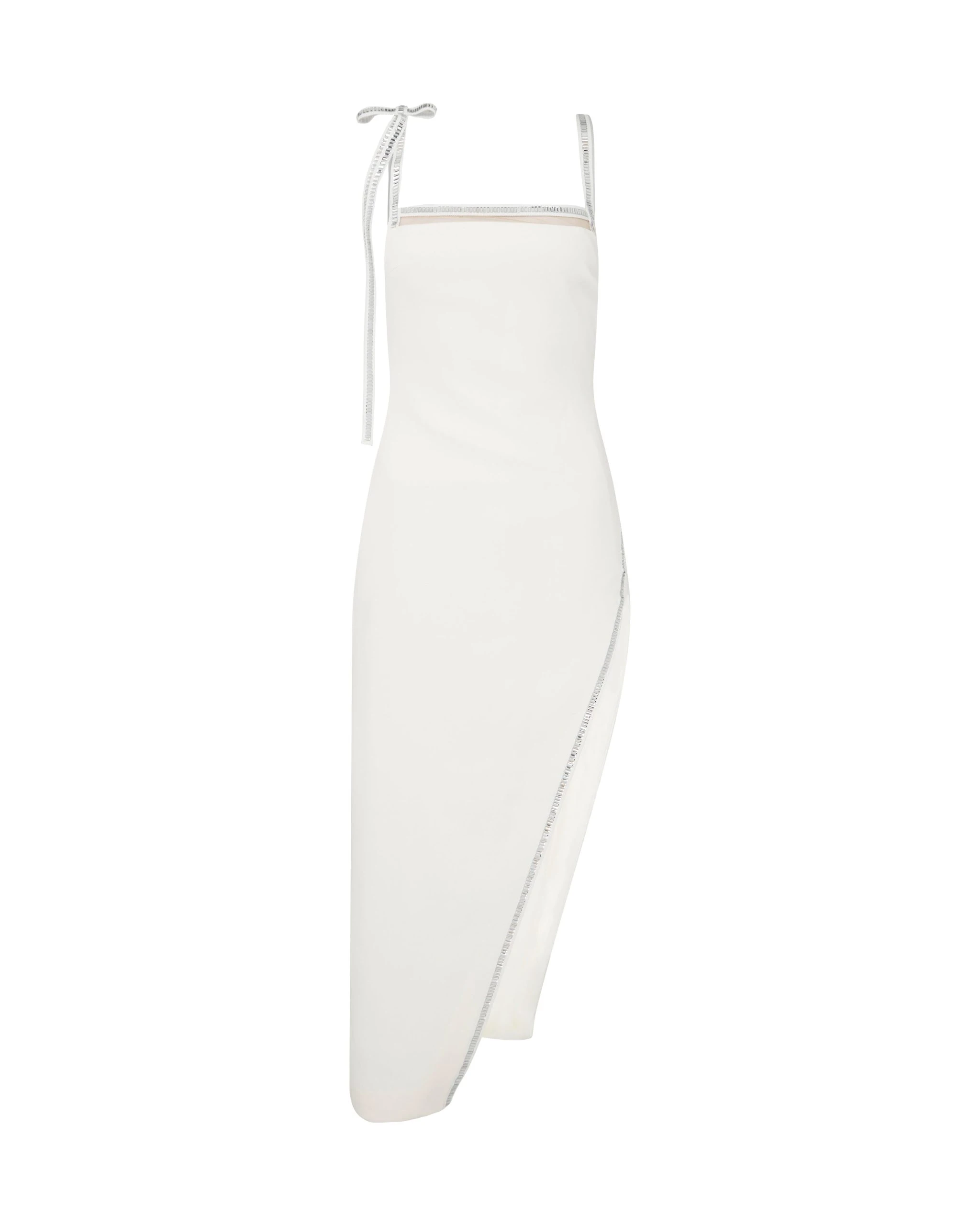 David Koma Crystal Trim Open Leg Midi Dress David Koma Crystal Trim Open Leg Midi Dress