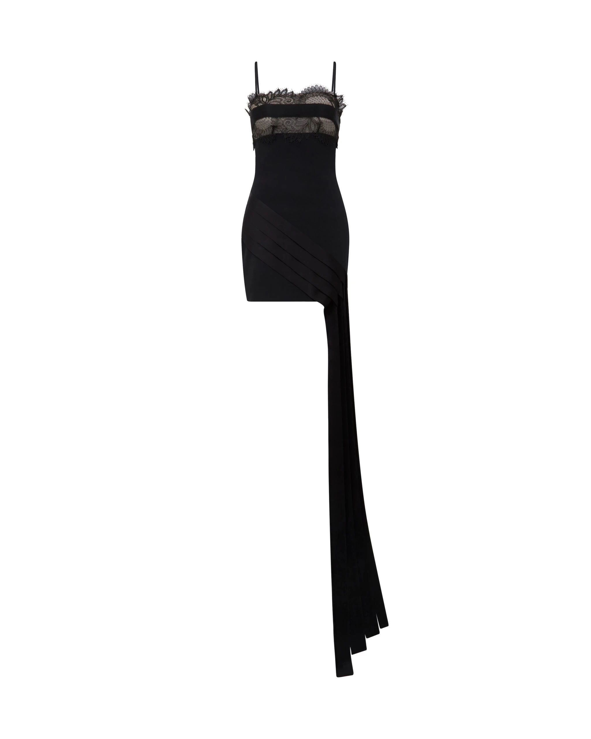 David Koma Lace Bra Detail And Pleat Hem Mini Dress David Koma Lace Bra Detail And Pleat Hem Mini Dress