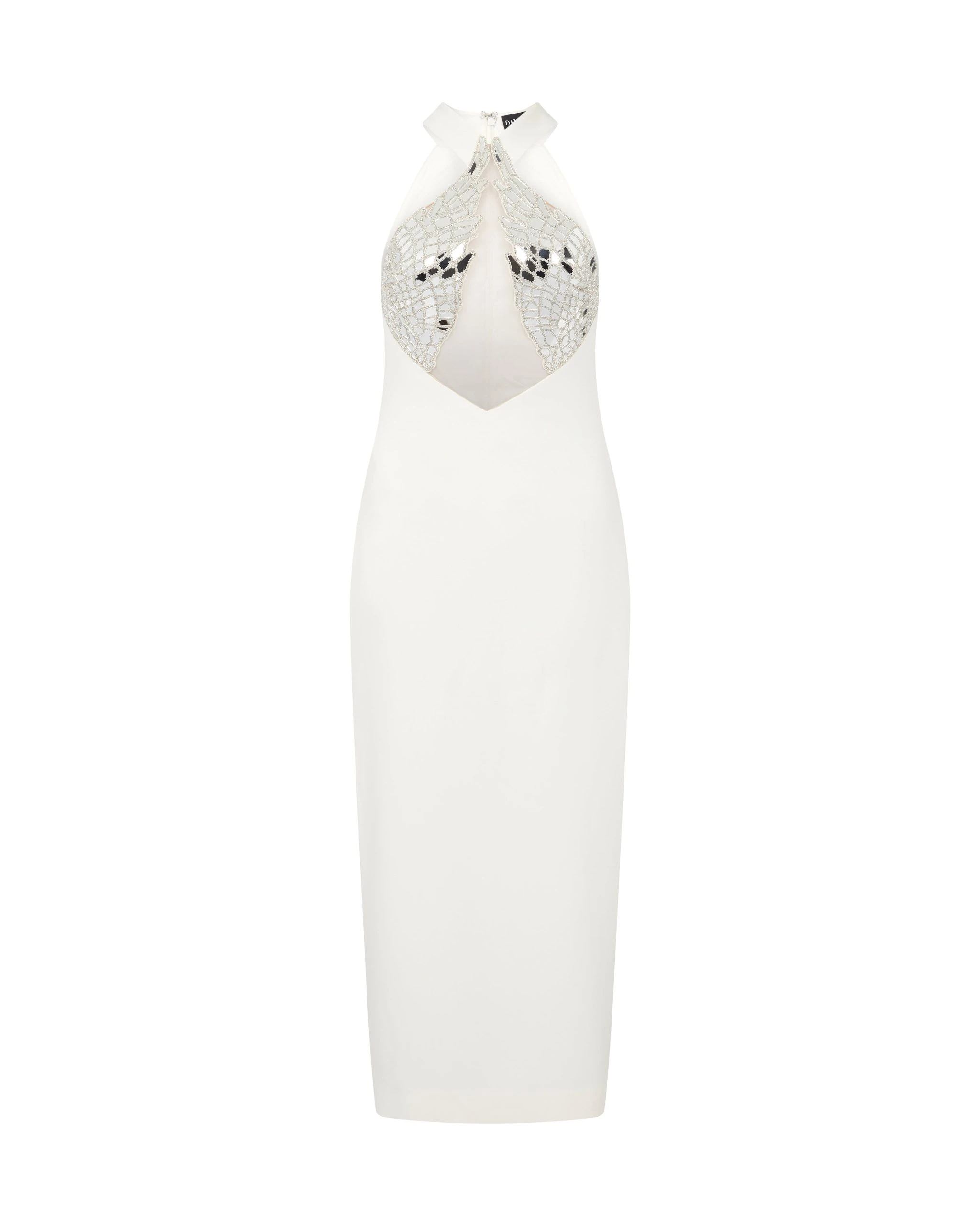 David Koma Plexi & Crystal Wing Embroidery Midi Dress David Koma Plexi & Crystal Wing Embroidery Midi Dress