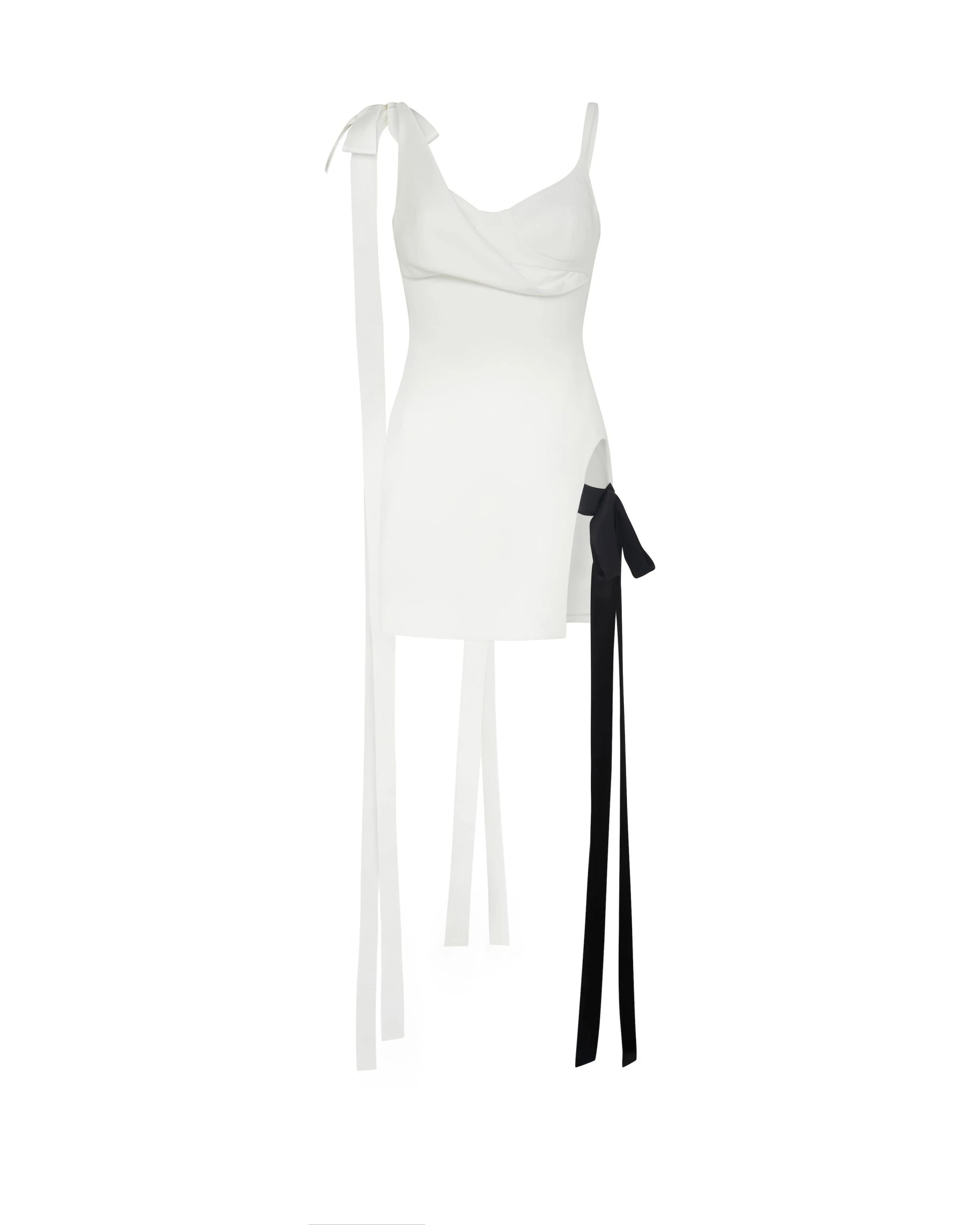 David Koma Satin Bow Mini Dress David Koma Satin Bow Mini Dress