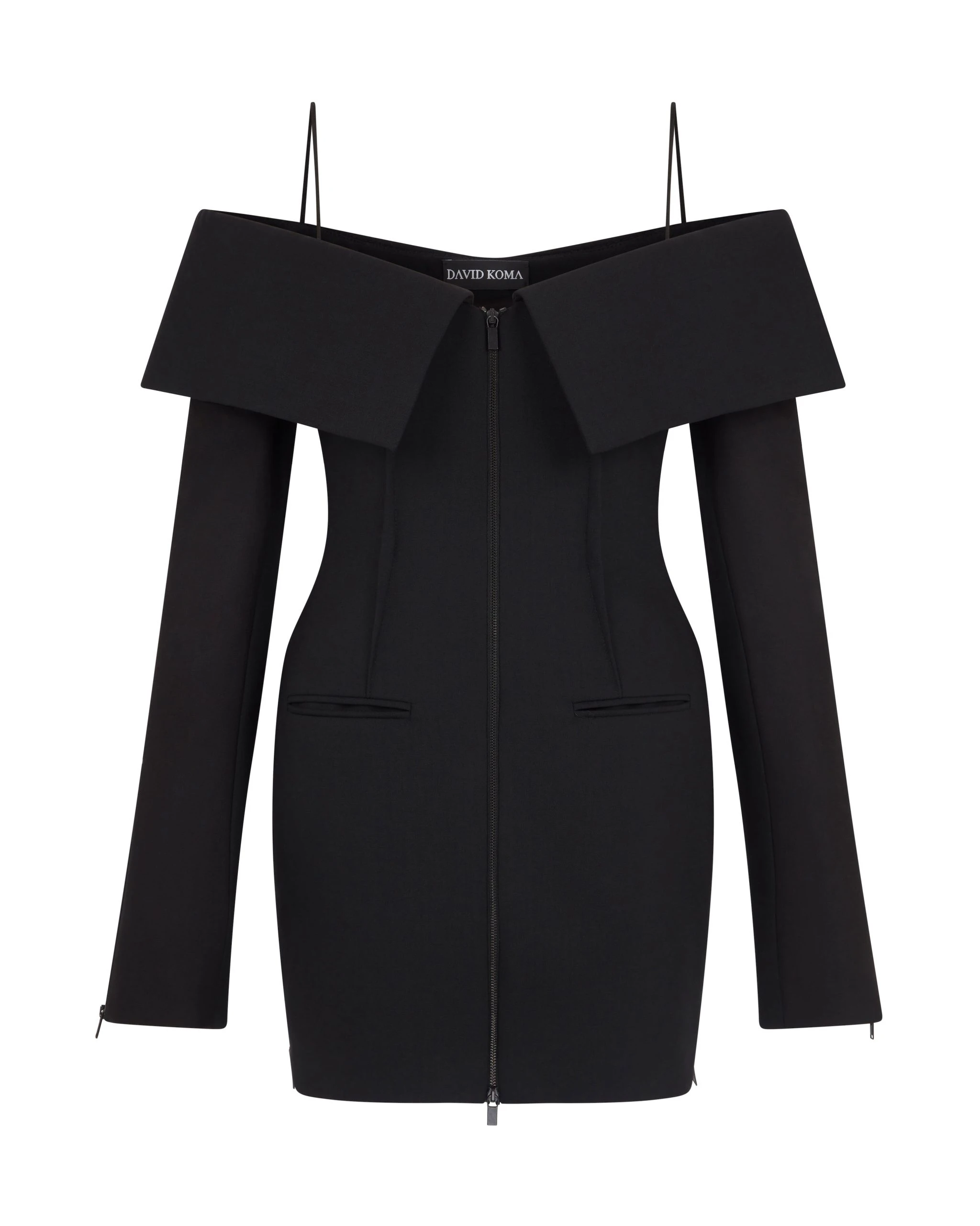 David Koma Shoulder Overlay Tailored Mini Dress David Koma Shoulder Overlay Tailored Mini Dress