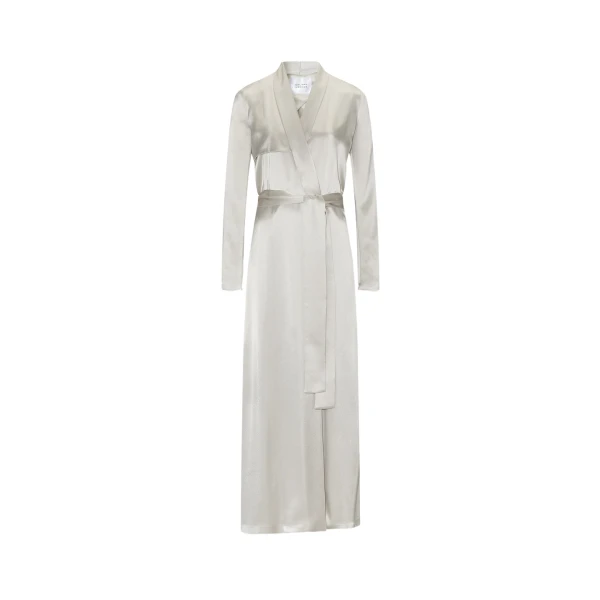 Satin Trench Coat - Platinum
