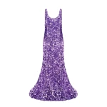 Adeline Sequin Low Back Gown - Lavender