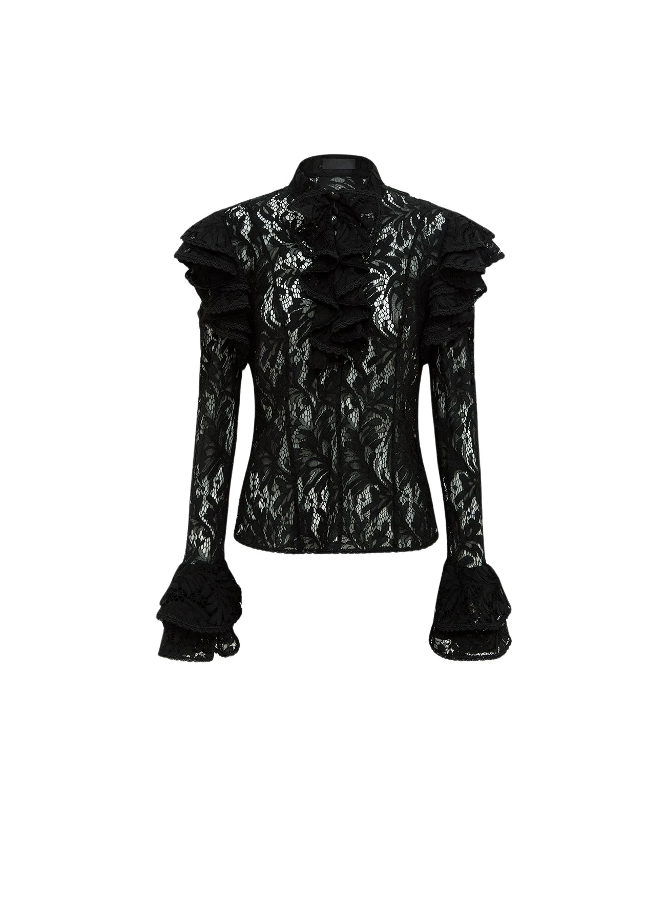 Leo-Lin-Anna-Lace-Blouse-Ebony-511328_nobg Anna Lace Blouse - Ebony - Image 1