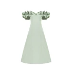 Annie Off Shoulder Frill Midi Dress - Sage
