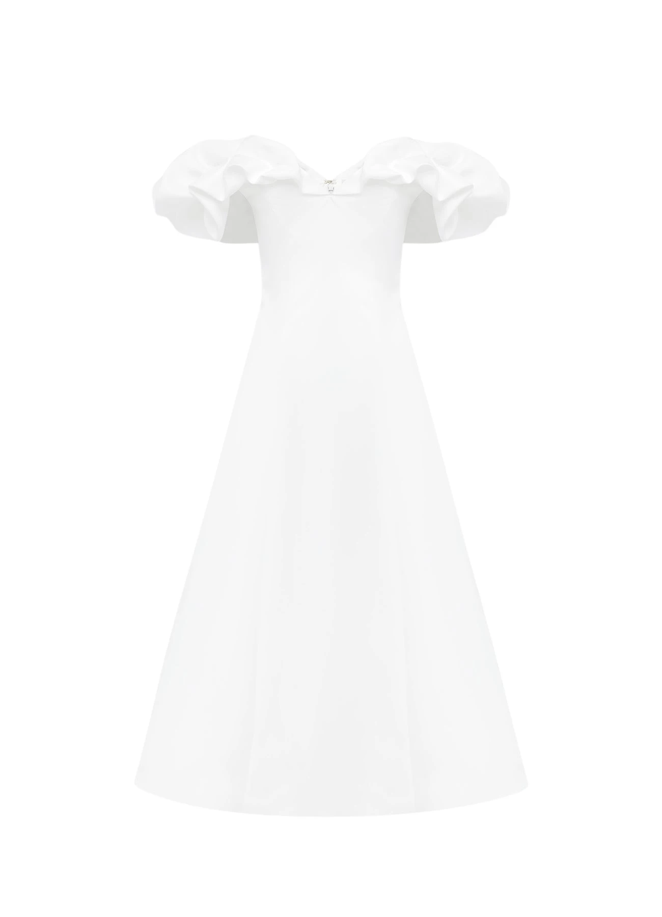 Leo-Lin-Annie-Off-Shoulder-Frill-Midi-Dress-Snow-763641_nobg Annie Off Shoulder Frill Midi Dress - Snow - Image 1
