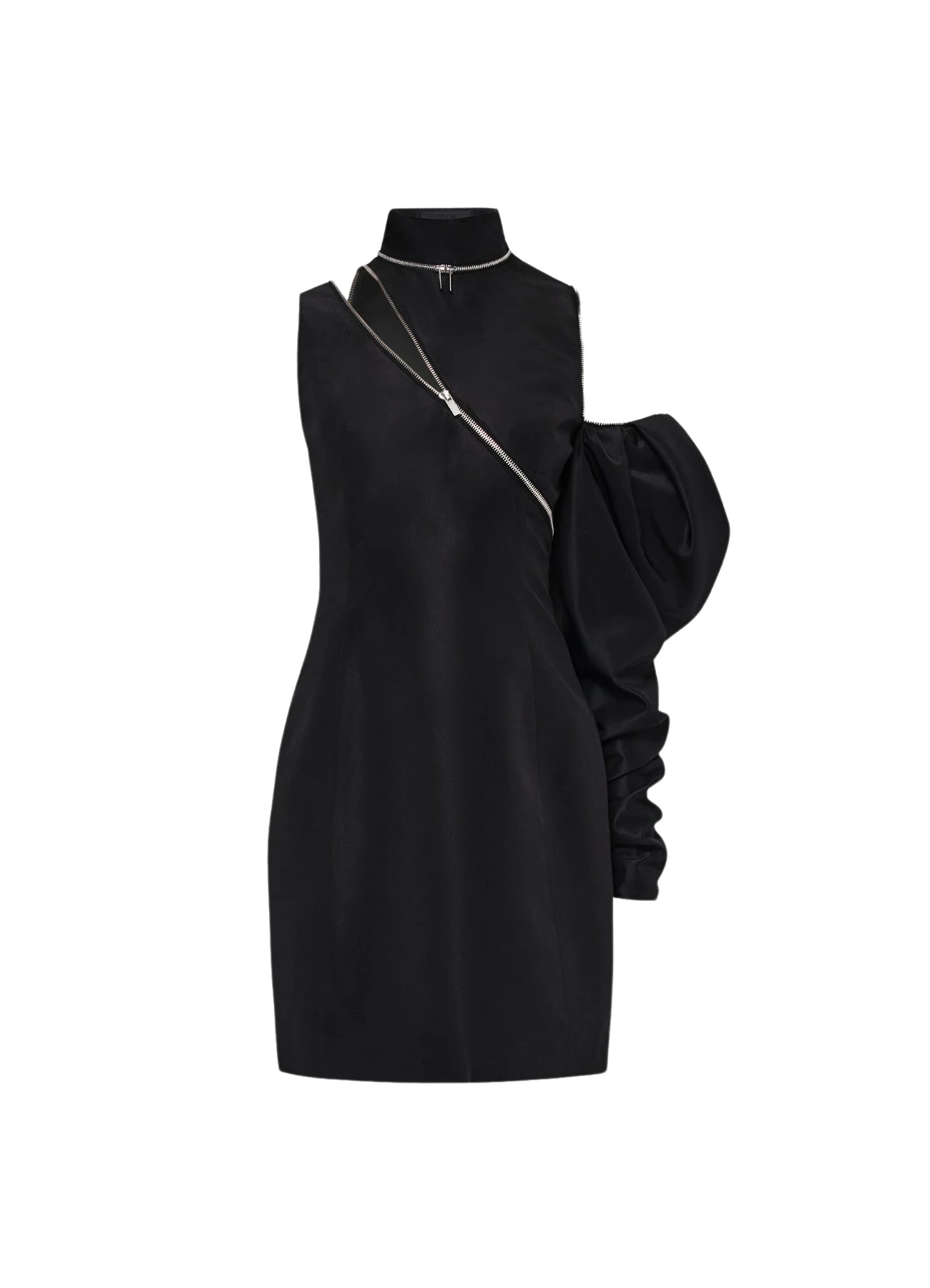 Leo-Lin-Beau-One-Shoulder-Mini-Dress-Ebony-660006_nobg Beau One Shoulder Mini Dress - Ebony - Image 1